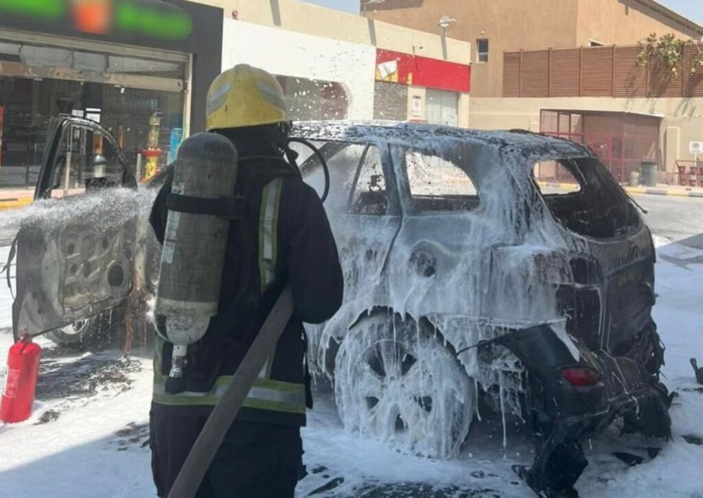 فيديو جديد يوضح حجم الضرر الذي سببه انفجار سيارة داخل محطة وقود في الرياض
