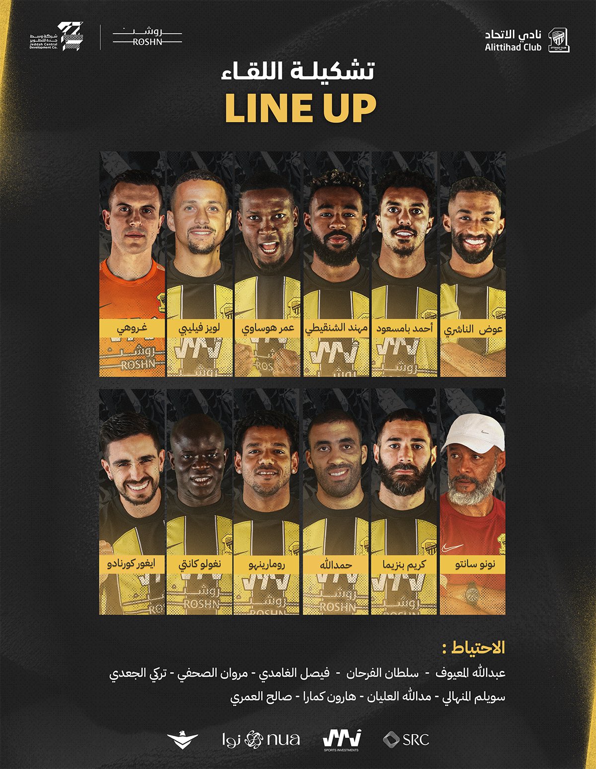 عاجل: تشكيلة الاتحاد ضد التعاون دوري روشن السعودي 2023