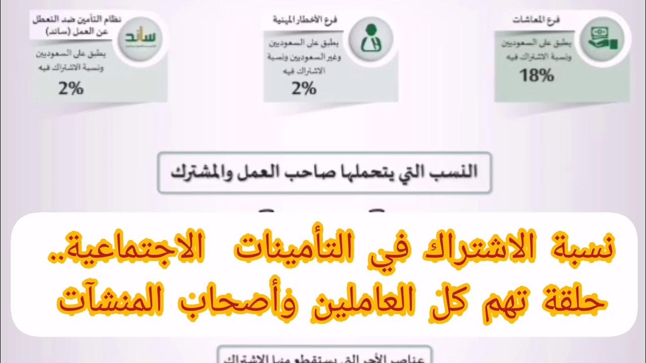 توضيح هام من التأمينات السعودية حول طريقة توزيع قيمة قسط التأمين بين الموظف وصاحب العمل