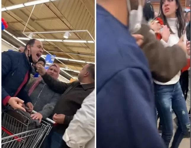 شاهد فيديو من داخل محل شهير في مصر لحرب حقيقية بين الزبائن والموظفين تنتهي بطريقة كارثية