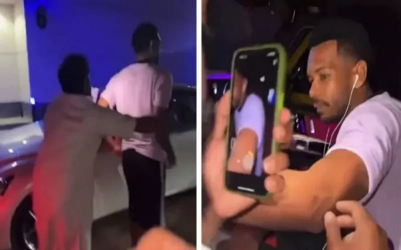 مشجع هلالي يقتحم سيارة “علي البليهي” ويحاول التصوير معه بالقوة.. شاهد: ردة فعل الأخير
