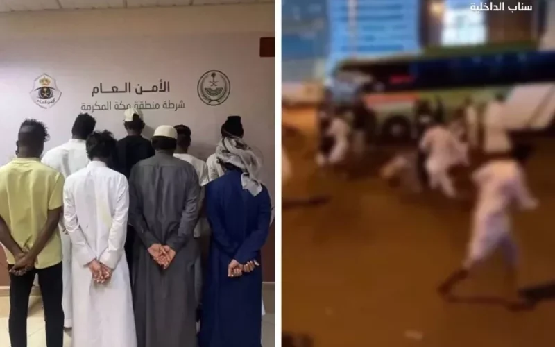 شاهد: فيديو المضاربة الجماعية الكبيرة في مكة المكرمة بين مقيمين وحجاج من هذه الجنسيات.. فيديو