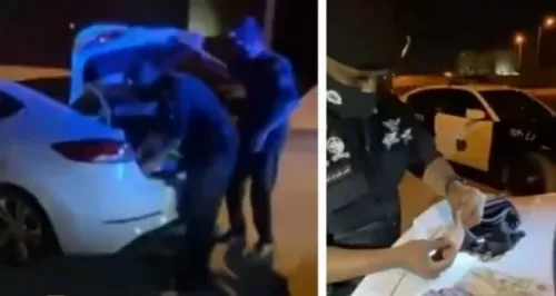بالفيديو: الشرطة السعودية تفتش سيارة وافد بالصدفة وما وجدوه فيها اصابهم بصدمة