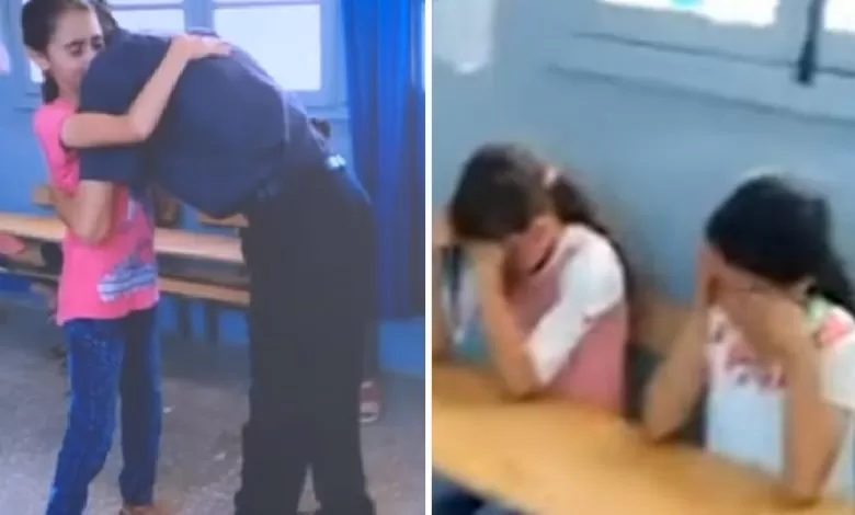 شاهد فيديو مؤثر يتقطع القلب عند رؤيته مدرس جزائري يودع تلاميذه الصغار قبل وفاته بالسرطان