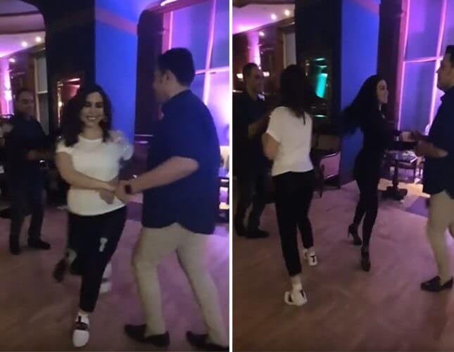 “كسرتا الروتين القديم”.. شاهد: نسرين طافش وميرهان حسين تؤديان رقصة “الصلصا” المثيرة داخل أحد الفنادق !