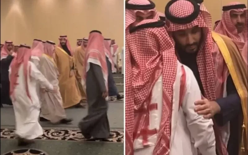 بالفيديو : شاب يقطع طريق ولي العهد محمد بن سلمان ويقترب من أذنه ليطلب منه شي وردة فعل صادمة من الأمير