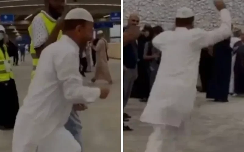 شاهد: حاج يشعل السعودية بطريقة رميه للجمرات