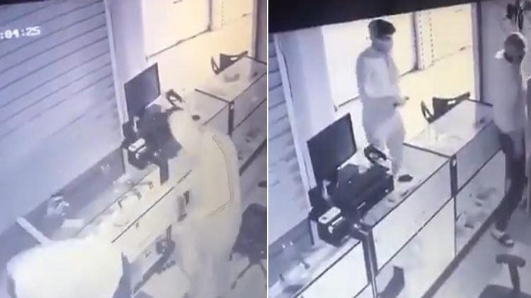 طريقة مبتكرة لسرقة محل جوالات في السعودية( فيديو)