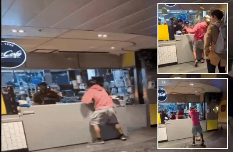شاهد موظف.. ماكدونالدز يعتدي على زبون ويلقي مشروب في وجهه والكشف عن السبب