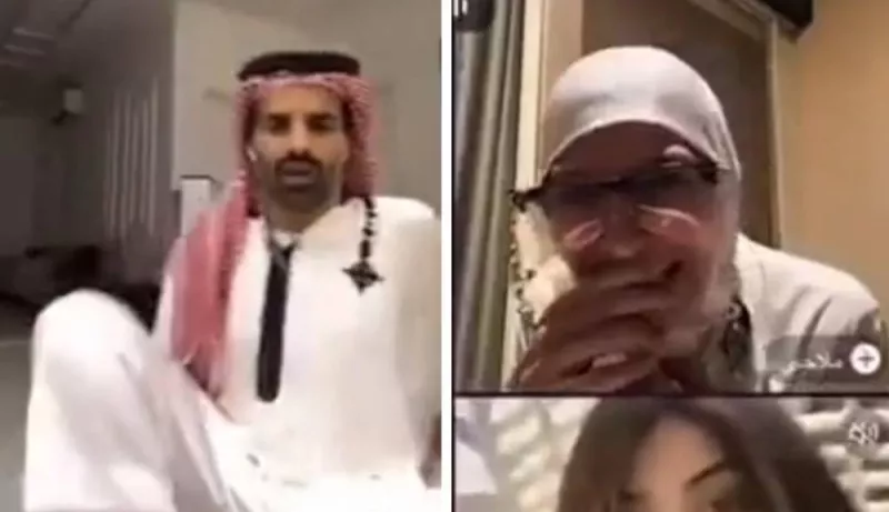 شاهد أميرة سعودية  تحرج سعود القحطاني اثناء بث مباشر