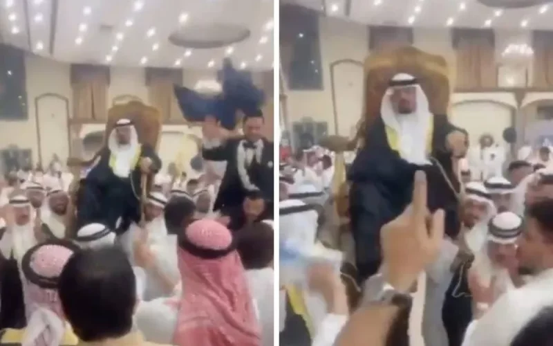 شاهد عريس سعودي في موقف محرج بسبب اصدقائه ليلة زفافه