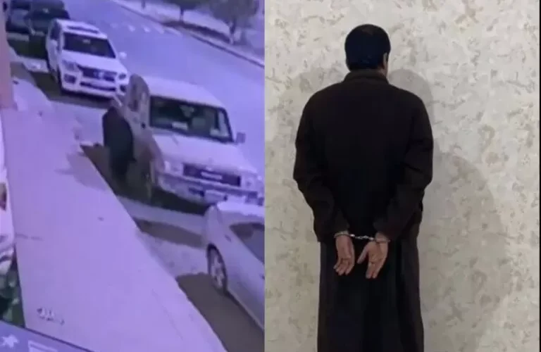 كاميرات المراقبة تفضح سلوك شاذ لمواطن لسعودي في الشارع العام