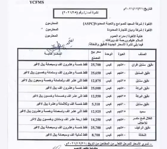 عاجل : مطاحن وصوامع الغلال تعلن عن الأسعار الرسمية الجديدة للدقيق(هبوط كبير بالأسعار)