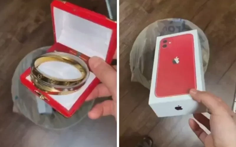 بالفيديو:  سعودية ترمي جوالات وايفون جديدة الزبالة لسبب صادم