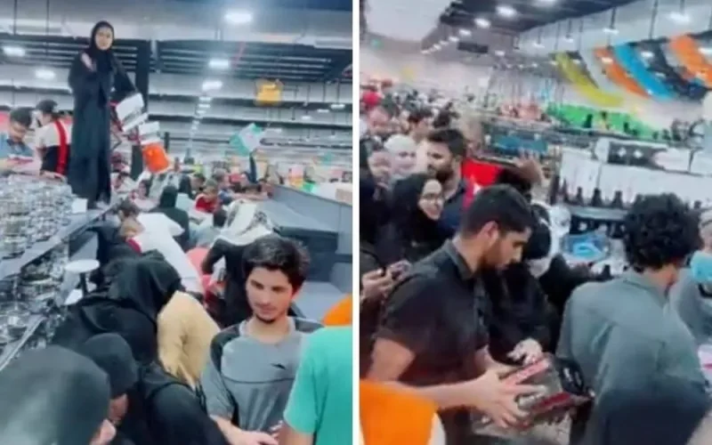 فيديو مرعب لتدافع ودهس اثناء افتتاح مركز تجاري جديد في جدة