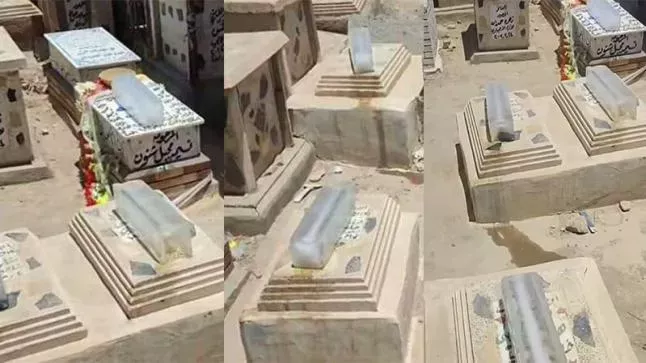 فعل صادم يقوم به العراقيون على قبور آباءهم بسبب حرارة الشمس