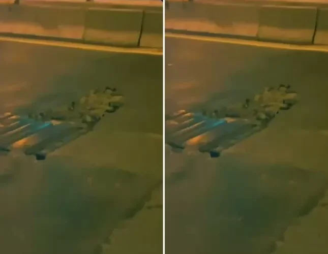“فقعت لي أم الكفر”.. شاهد.. مواطن يوثق حفرة خطيرة وسط طريق ” نفق السليمانية” بمكة !!