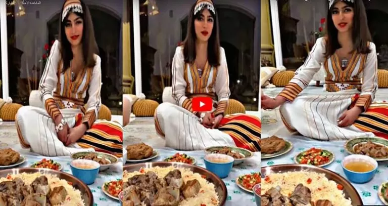 شاهد: هند القحطاني وبناتها يتناولون عصيدة وكبسة لحم بمناسبة يوم التأسيس