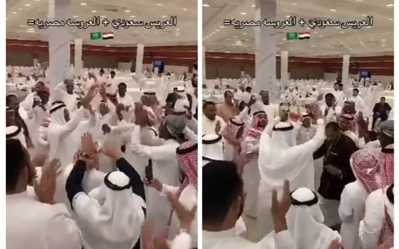 شاهد: حفل زواج سعودي من مصرية ورقص الحضور على أنغام المهرجانات الشعبية