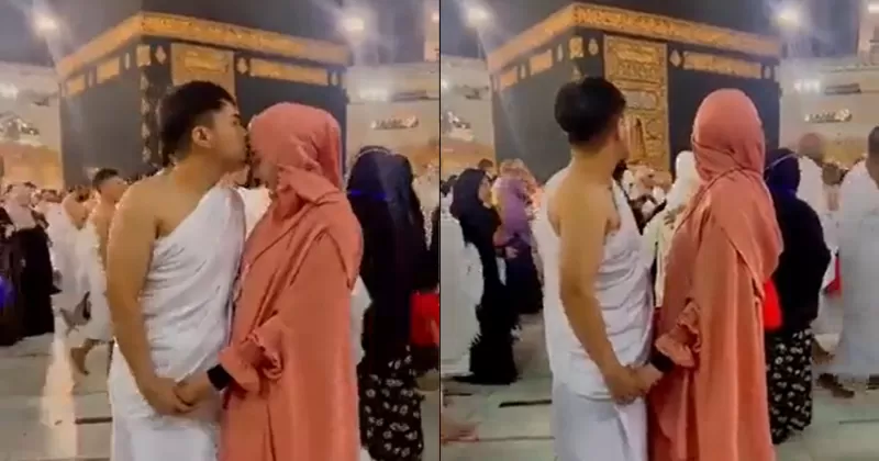 شاب يتغزل بفتاة عند الكعبه ويوثق ذلك باكثر من فيديو..يحدث ضجة عندالسعوديين