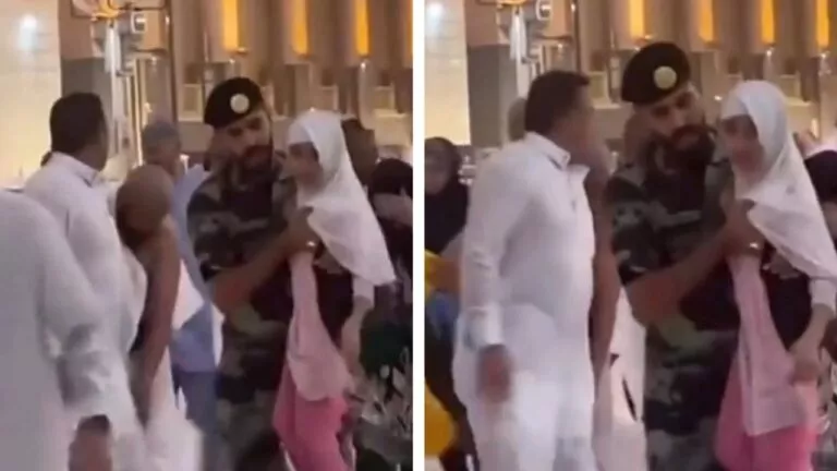 بالفيديو: رجل أمن سعودي يشعل المملكة بما فعله مع طفلة اثناء عاصفة مكة المكرمة المرعبة؟