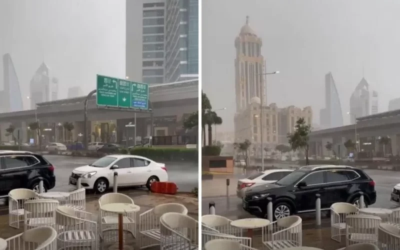 شاهد: الثلوج تغطي حي العليا وسط الرياض