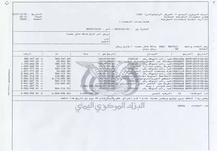 معياد  هذه هي المبالغ التي حصلت عليها من عملي محافظ للبنك المركزي