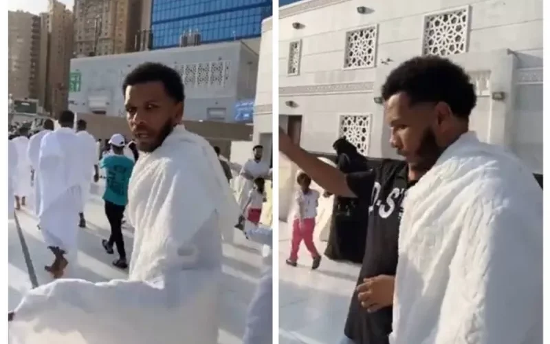 مشجع لـ علي البليهي أثناء تأديته مناسك العمرة: “الله يعينك على النصر”.. شاهد: ردة فعل اللاعب