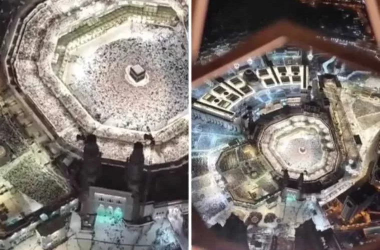 شخص يصوّر الكعبة المشرّفة من أعلى قمة برج الساعة.. شاهد كيف تبدو؟