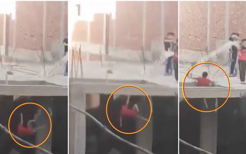 شاهد: فيديو صادم لطفل مصري يسقط من أعلى سطح عمارة تحت الإنشاء أثناء اللهو بطائرة ورقية