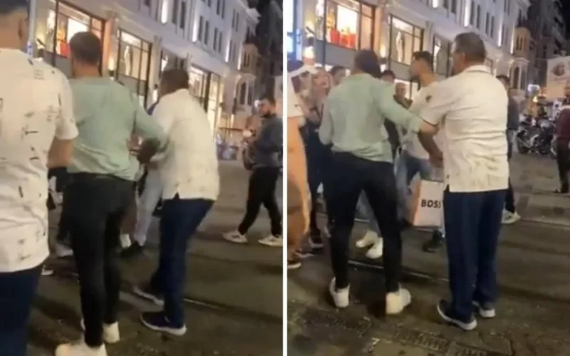 شاهد: امرأة تركية تهاجم سائح خليجي في تقسيم وتركله برجلها بين فخذيه