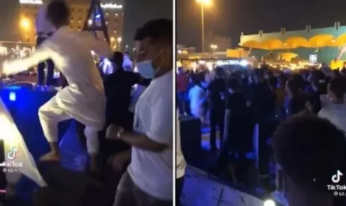 شاهد فيديو مروع من شرق السعودية لمعركة حربية بين شباب في الشارع لسبب صادم