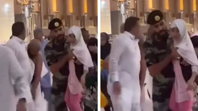 بالفيديو: رجل أمن سعودي يشعل المملكة بما فعله مع طفلة اثناء عاصفة مكة المكرمة