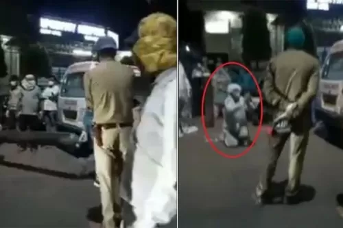 شاهد هندي يتوسل لضابط شرطة لمنحه أسطوانة أكسجين لوالدته المصابة بكورونا