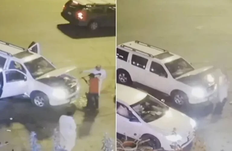 شاهد ..عامل بنجلاديشي يثير الإعجاب بردة فعله لحظة اشتعال النيران في سيارة مواطن وعائلته بداخلها