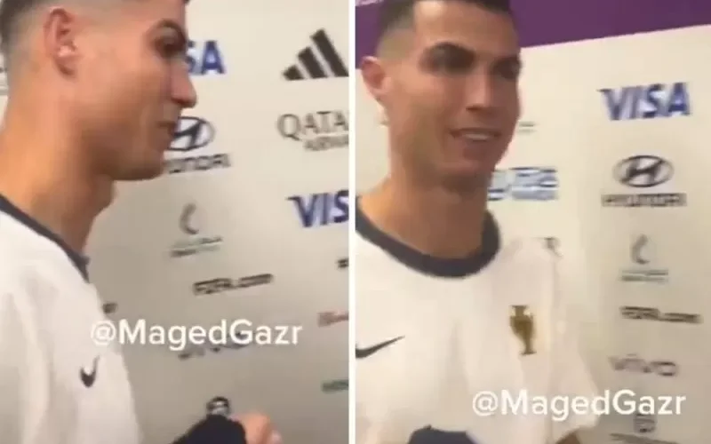 شاهد: ردة فعل “رونالدو” بعد سؤال صحفي له “هل ستنتقل إلى نادي النصر السعودي؟”