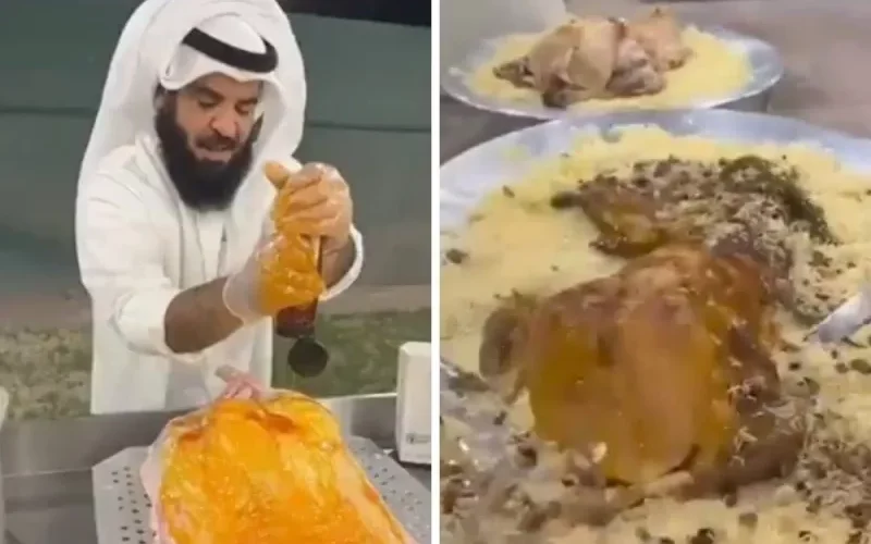 بالفيديو: سعودي يطهي المفطح بـ “عسل السدر” بدون ملح وبهارات