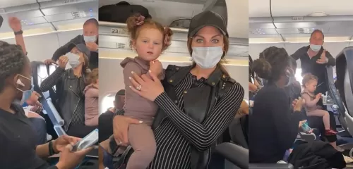 لسبب صادم : مضيفة تطرد عائلة بالكامل مع اطفالها من الطائرة .. فيديو