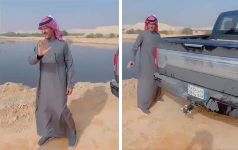 شاهد فزعة الفنان السعودي خالد عبدالرحمن لشباب غرزت سيارتهم في البر
