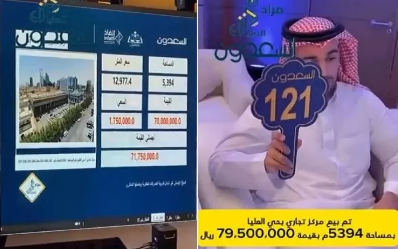 شاهد.. بيع مركز تجاري في مزاد علني شمال الرياض .. والكشف عن سعره ومساحته