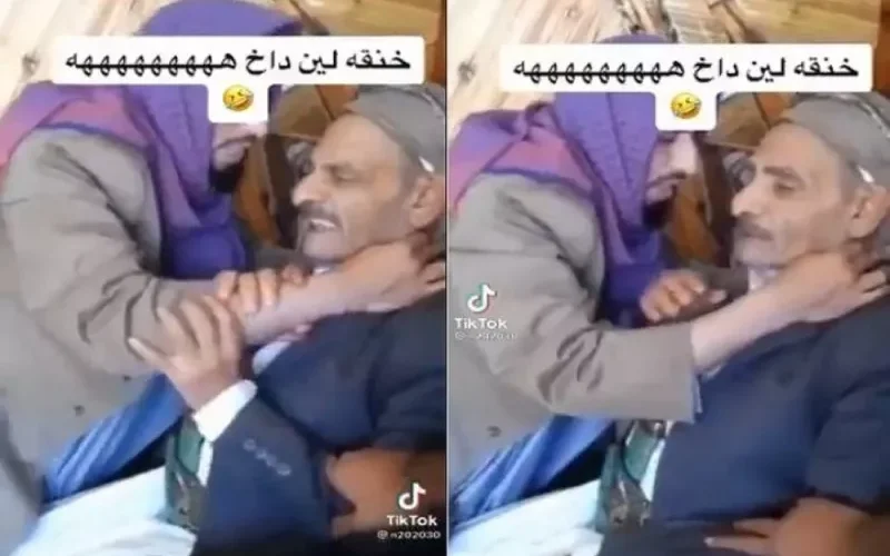 شاهد. واعظ يمني يضرب مسن ويخنقه حتى تعرض للاغماء بزعم إخراج الجن