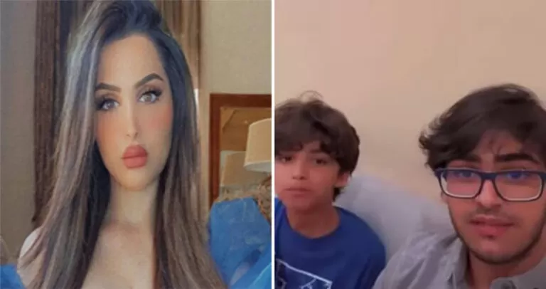 شاهد: صفعات وشتائم بالأب والأم في مضاربة عنيفة بين ابناء هند القحطاني ..