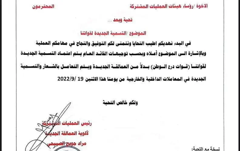 رسمياً: هذا هو الاسم الجديد لقوات العمالقة