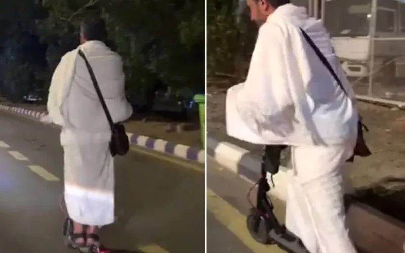 شاهد: حاج يستخدم الاسكوتر في التنقل بين منى وعرفات