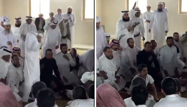 شاهد: وفد قبلي بنجران لطلب عتق رقبة سجين قتل والد زوجته قبل 15 عاما.. وابنه يفسخ ثوبه جاه عند خواله