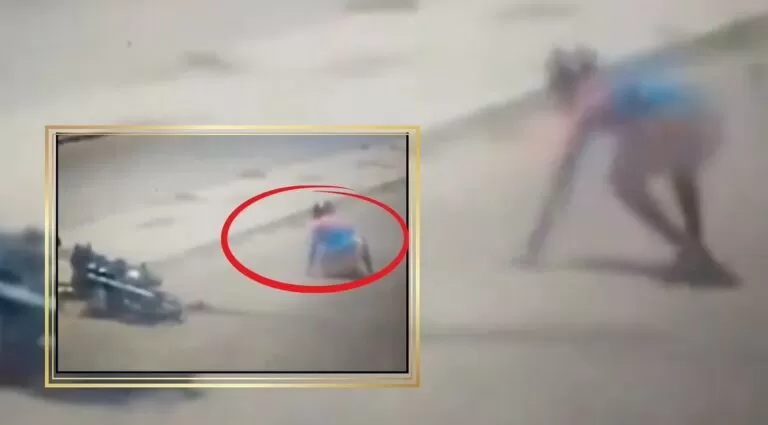 شاهد سائق دراجة نارية ينجو من الموت مرتين في أقل من ثانية