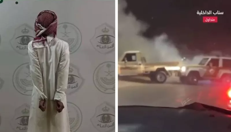 شاهد فيديو لاعتداء سعودي بطريقة مرعبة على سيارة تابعة للأمن العام السعودي