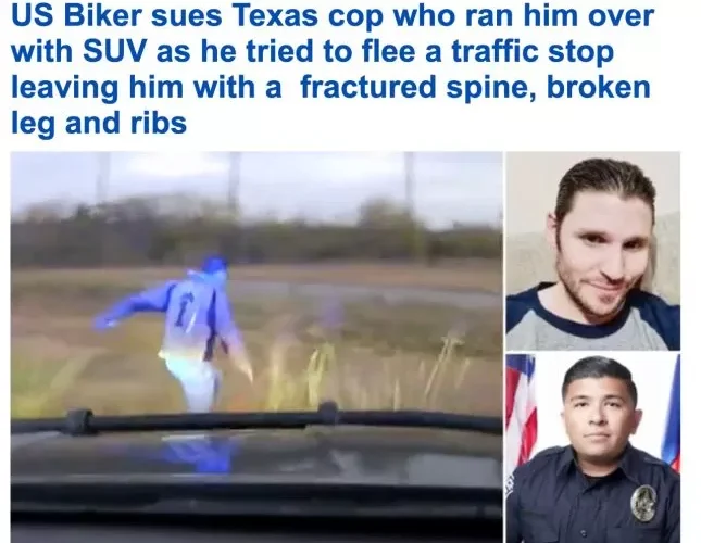 شاهد.. سيارة شرطة أمريكية تطارد مشتبهًا به على دراجة نارية وتدهسه عمدًا