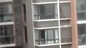 شاهد.. لقطات تحبس الأنفاس لـ طفلة كادت تسقط من برج سكني