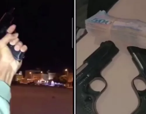 مسلح في الرياض يفتح النار من سيارته في اهم شوارع المدينة .. فيديو